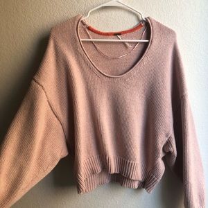 Free people pink cropped sweater